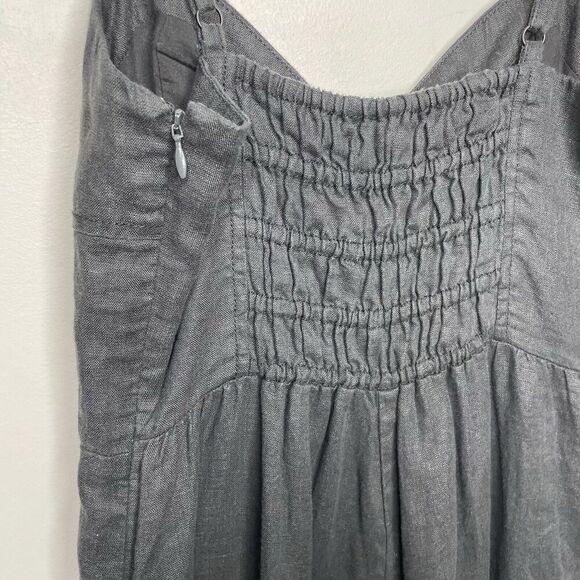 MADEWELL Jumpsuit Women 4 Black Sleeveless Wide-Leg NEW 100% Linen NL437 - Picture 9 of 14